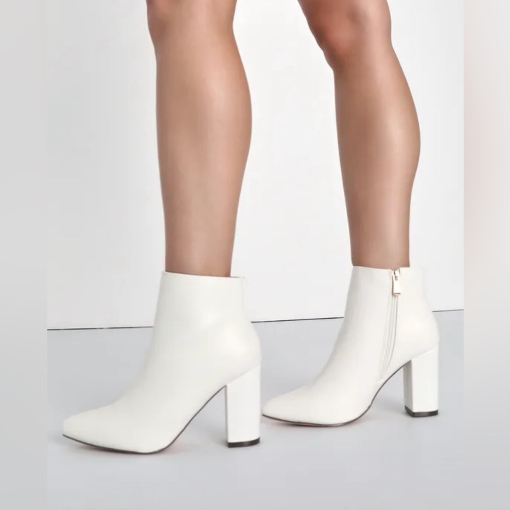 Ottava White High Heel Booties